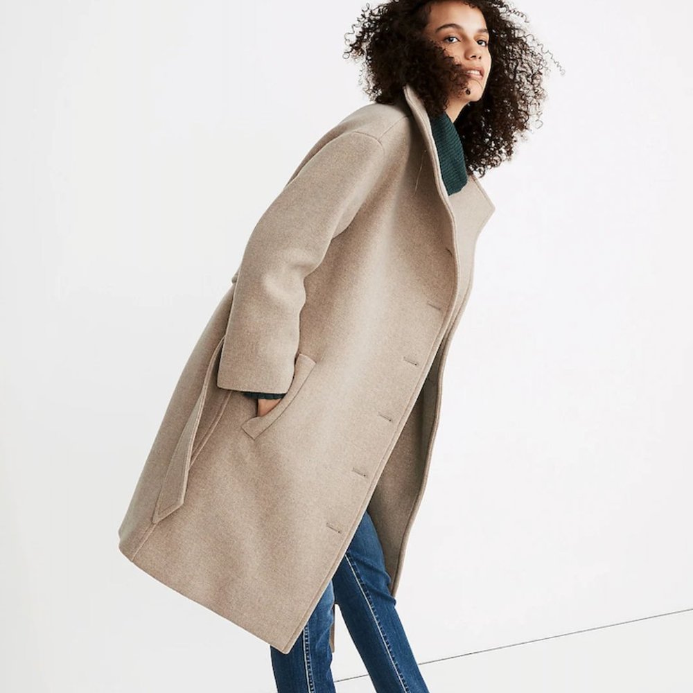 Madewell Copenhagen Belted Coat in Insuluxe Fabric